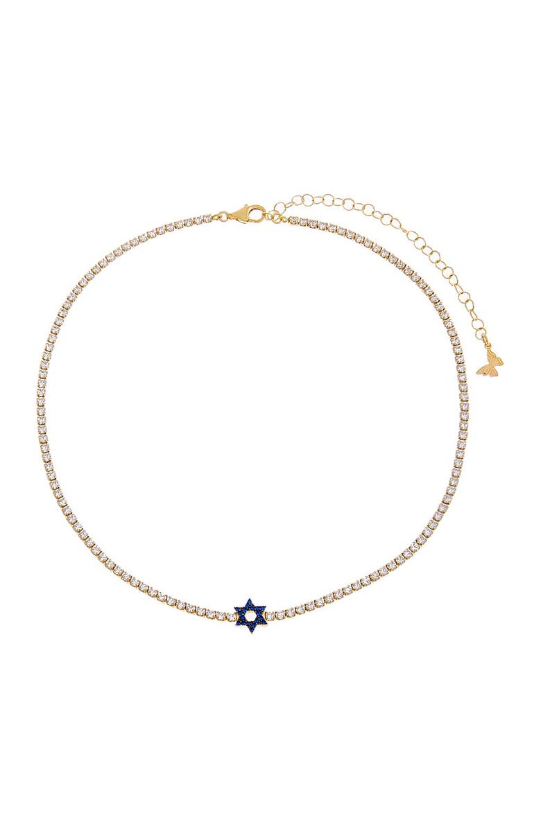BY ADINA EDEN Sapphire Blue Star Of David Tennis Choker, Alternate, color, 