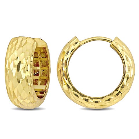 17mm Huggie Hoop Earrings 14k Gold