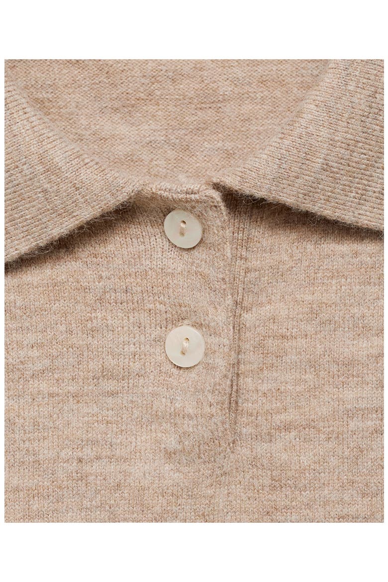 Diamond Pattern Polo Sweater, Alternate, color, MEDIUM BROWN