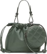 MZ Wallace Waverly Bebe Leather Trim Drawstring Bag