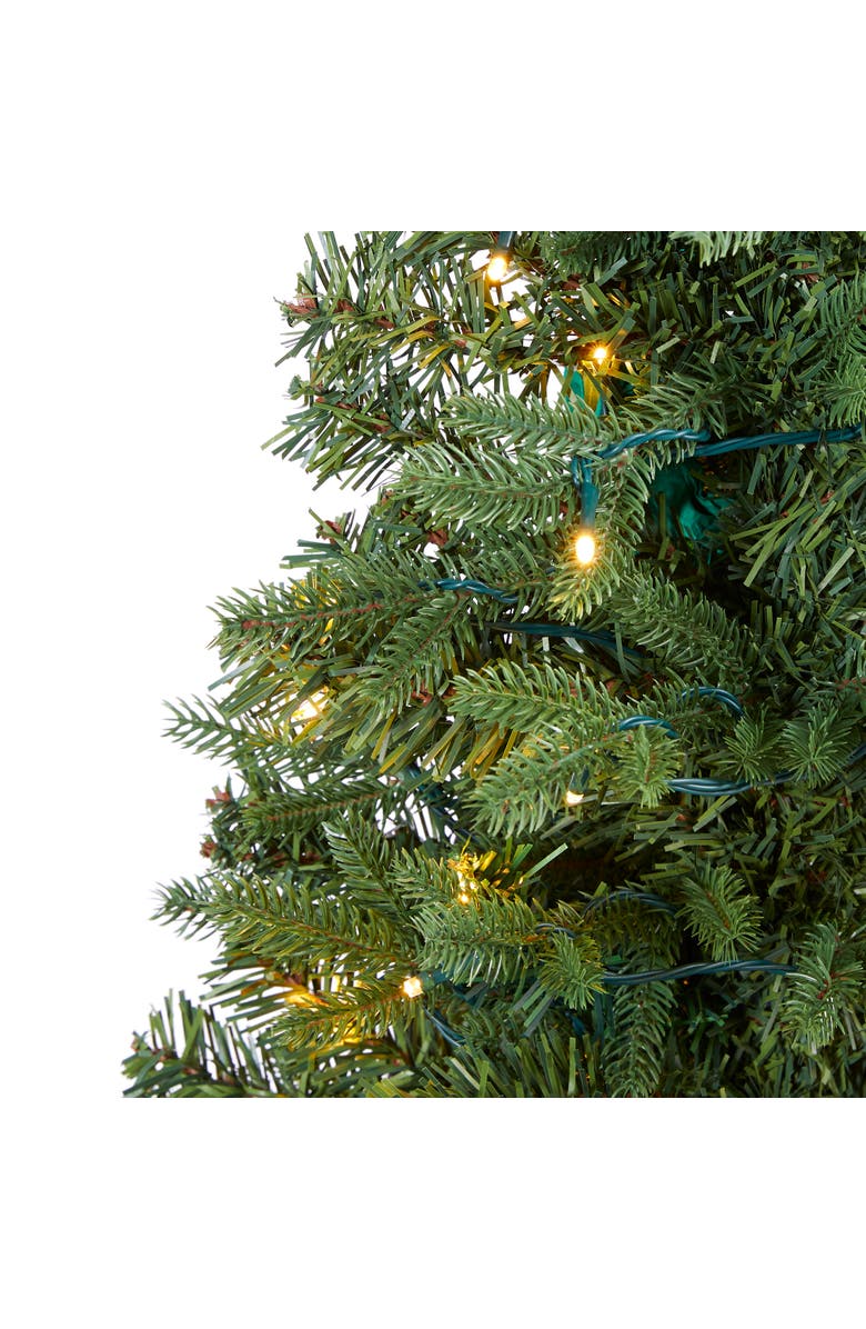NEARLY NATURAL 4-ft Vermont Fir Artificial Christmas Tree with 100 Clear LED Lights, Alternate, color, Green