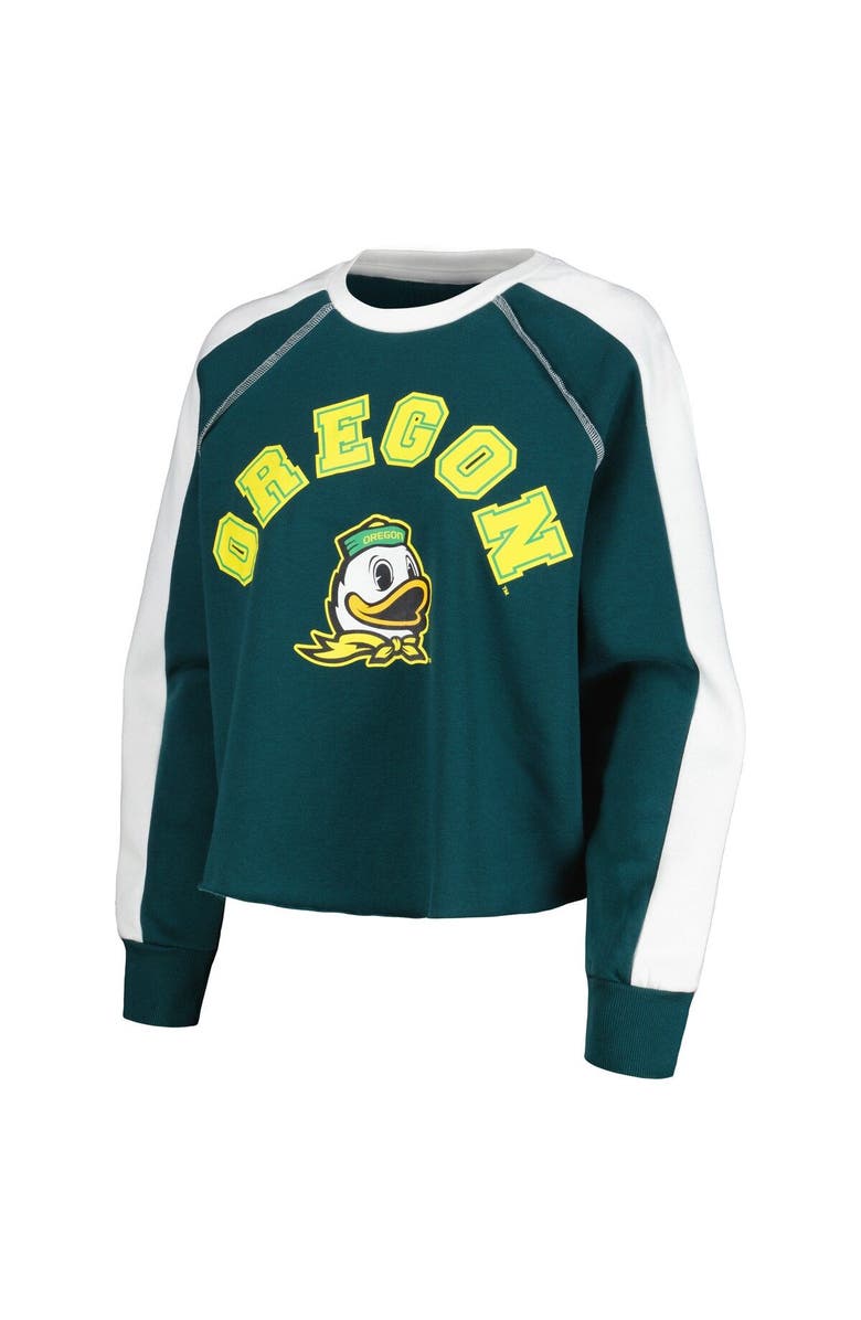 GAMEDAY COUTURE Women's Gameday Couture Green Oregon Ducks Blindside Raglan Cropped Pullover Sweatshirt, Alternate, color, 