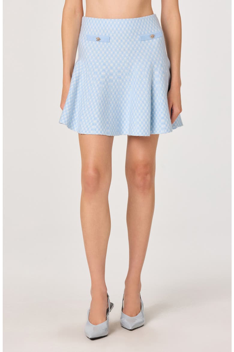 Malvie Plaid Sweater Skirt, Main, color, BLUE PLAID