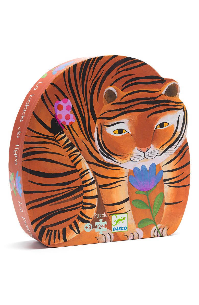 Djeco Silhouette The Tiger's Walk Puzzle, Alternate, color, Orange
