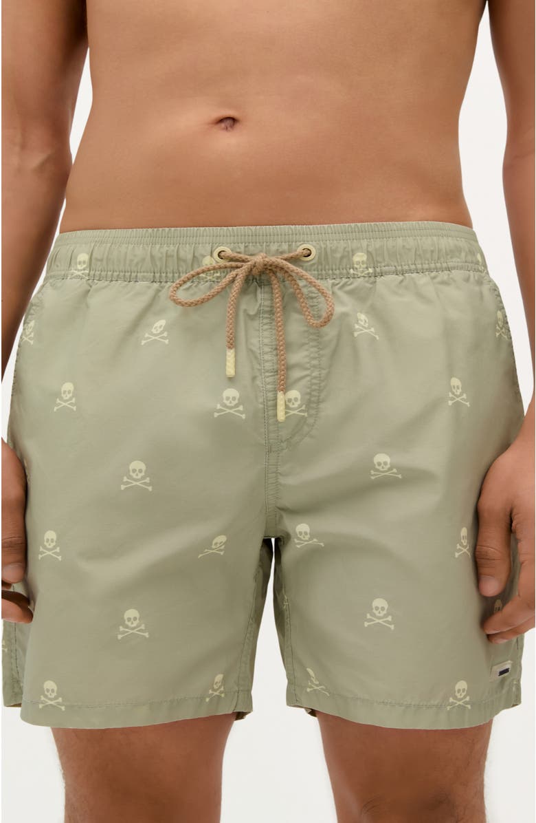 Scalpers Classic Skull Swimsuit, Main, color, Duck