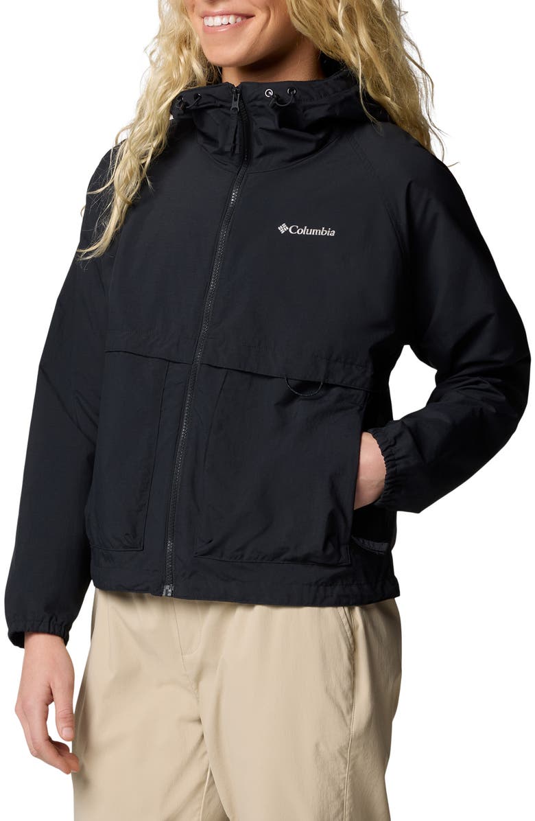 Columbia Spire Valley Water Repellent Windbreaker, Alternate, color, Black