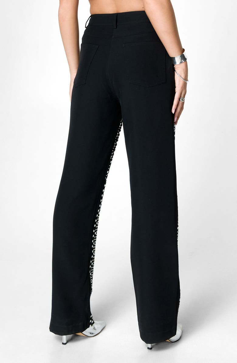NASTY GAL Rhinestone Detail Pants, Alternate, color, Black