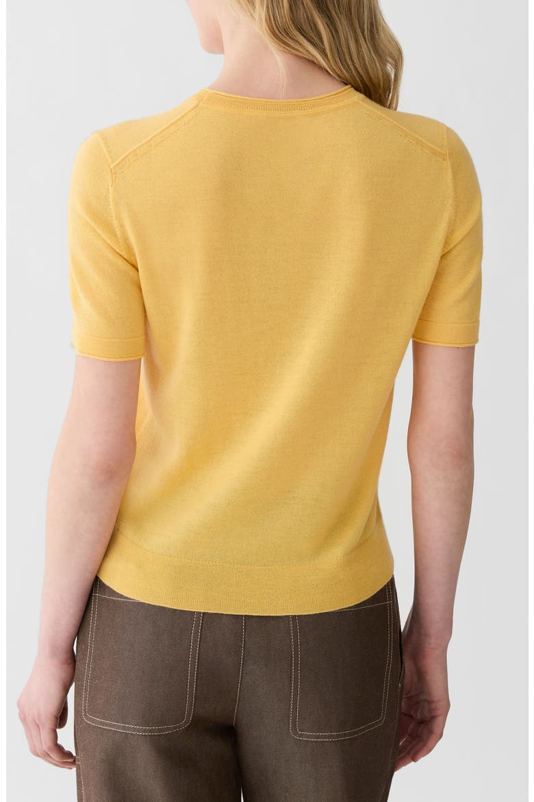 Short Sleeve Cashmere Crewneck Sweater, Alternate, color, DAISY