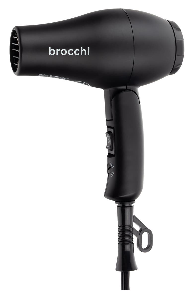 BROCCHI Mini Travel Blow-Dryer, Alternate, color, Black