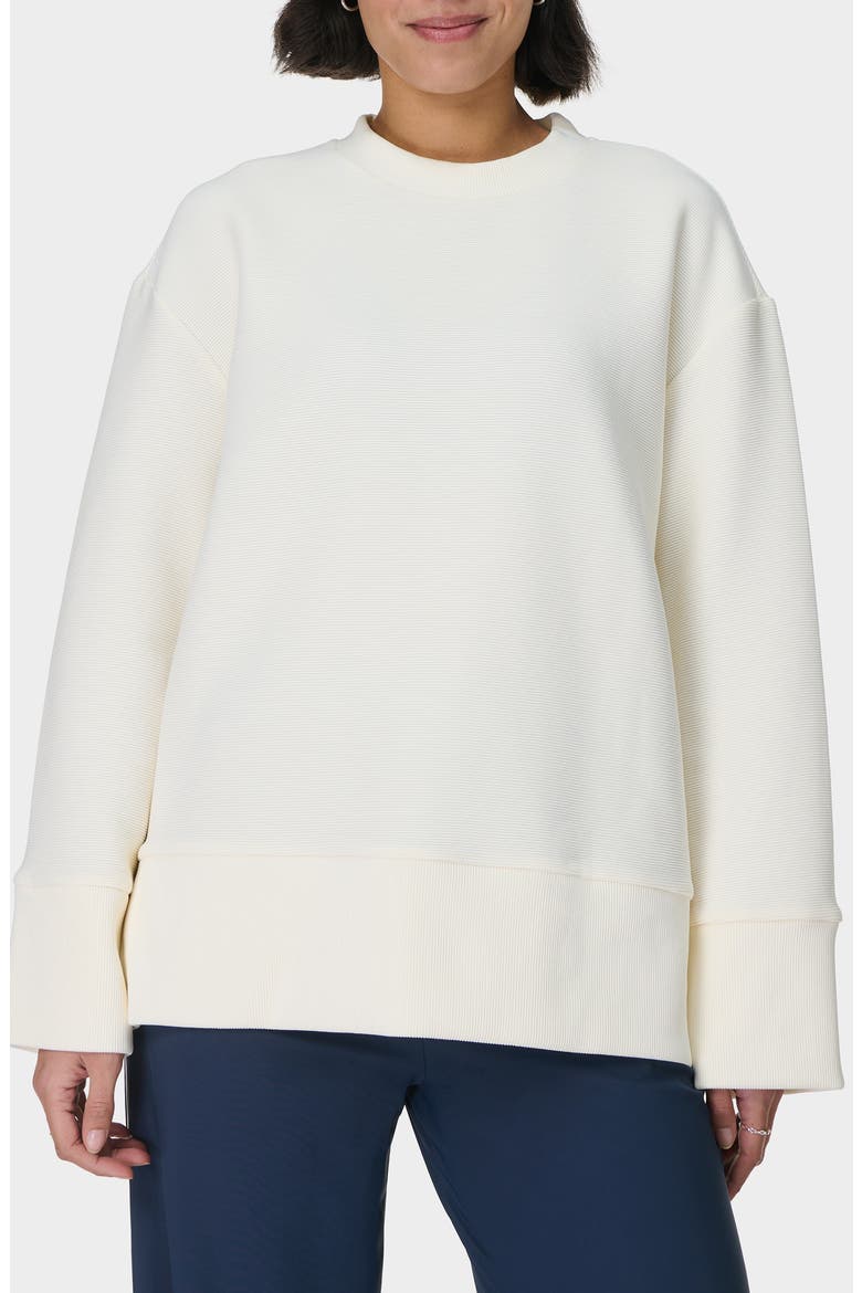 Peaceful Ottoman Rib Sweatshirt, Main, color, LILY WHITE