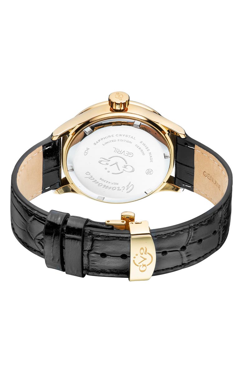 GEVRIL Men's Giromondo Swiss Quartz Watch, 42mm, Alternate, color, Black