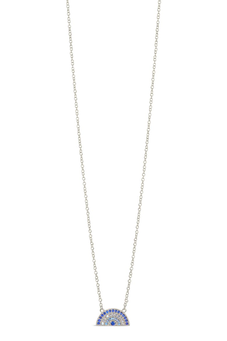 Shades of Rainbow Cubic Zirconia Pendant Necklace, Main, color, SILVER/ BLUE