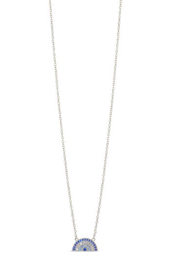 Sterling Forever Shades Of Rainbow Cubic Zirconia Pendant Necklace In Silver