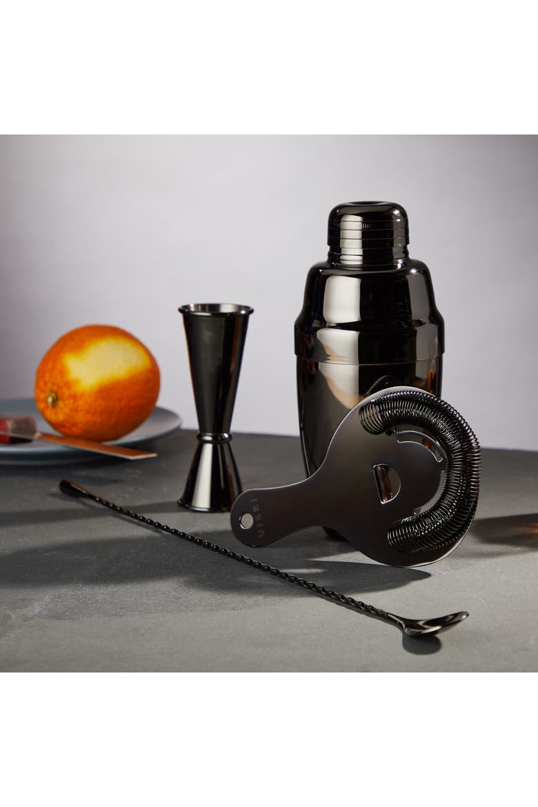 Warren 4-Piece Barware Set, Alternate, color, Black