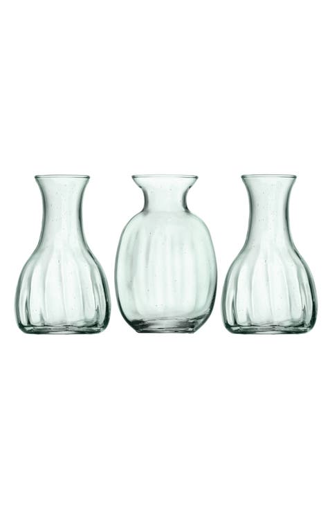 Set of 3 Glass Vases