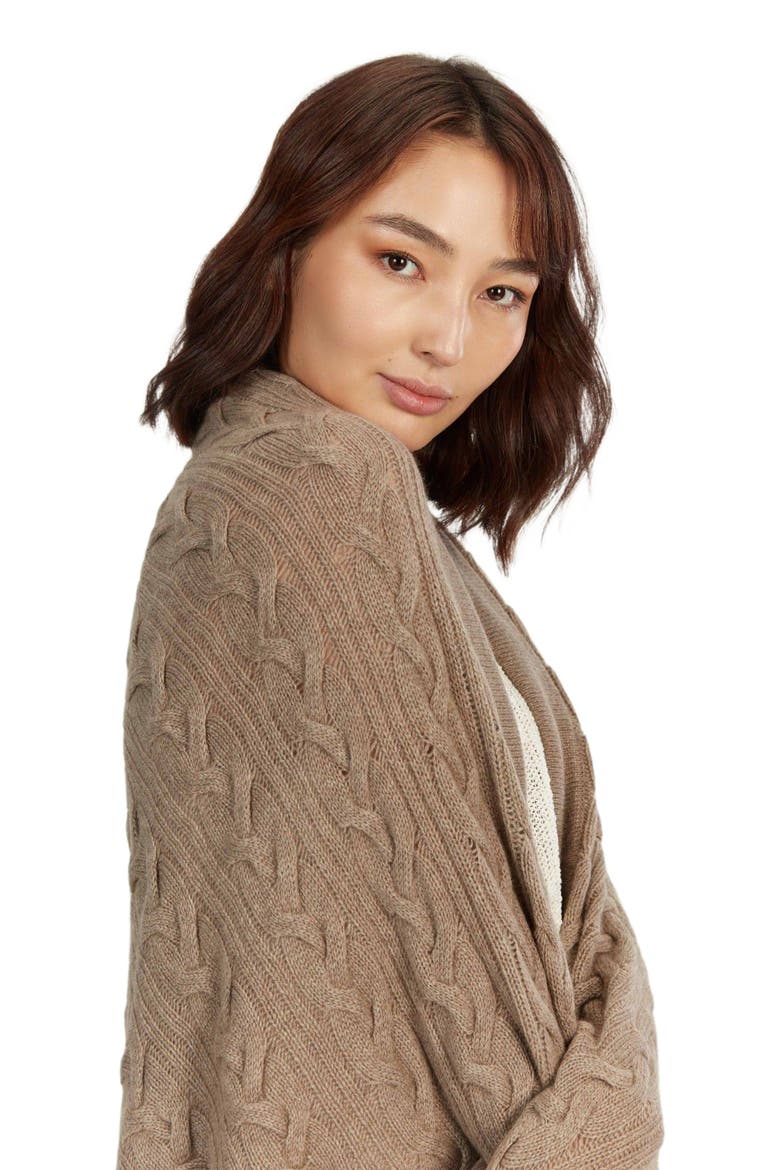 Cable Knit Blanket, Alternate, color, taupe