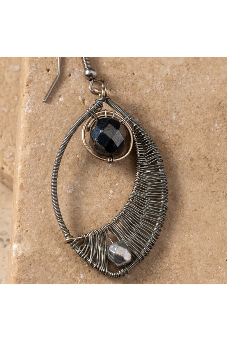 Ojo Wire Wrapped Earrings, Alternate, color, Silver
