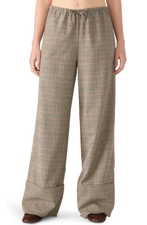 Idra Plaid Wide Leg Drawstring Pants
