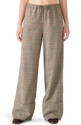 Steve Madden Idra Plaid Wide Leg Drawstring Pants