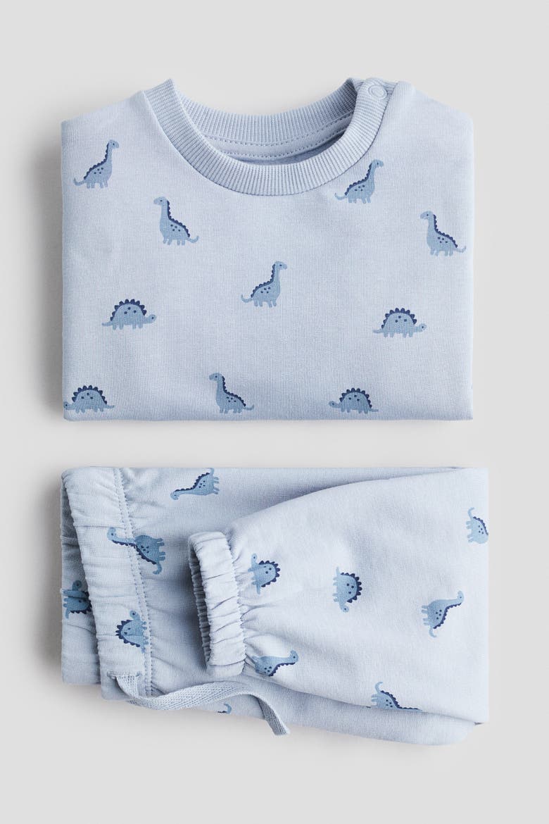 2-piece Sweatshirt Set, Alternate, color, Light blue/dinosaurs