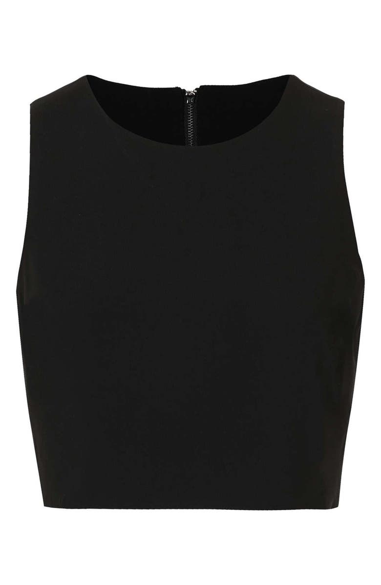 Topshop Laser Cut Crop Top, Alternate, color,