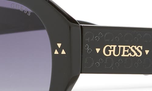 Guess 54mm Square Sunglasses In Shiny Black/gradient Smoke