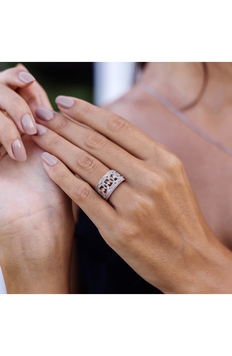 Julianna B. Diamond Wide Interlaced Circle Ring 10k, Alternate, color, 10K White Gold