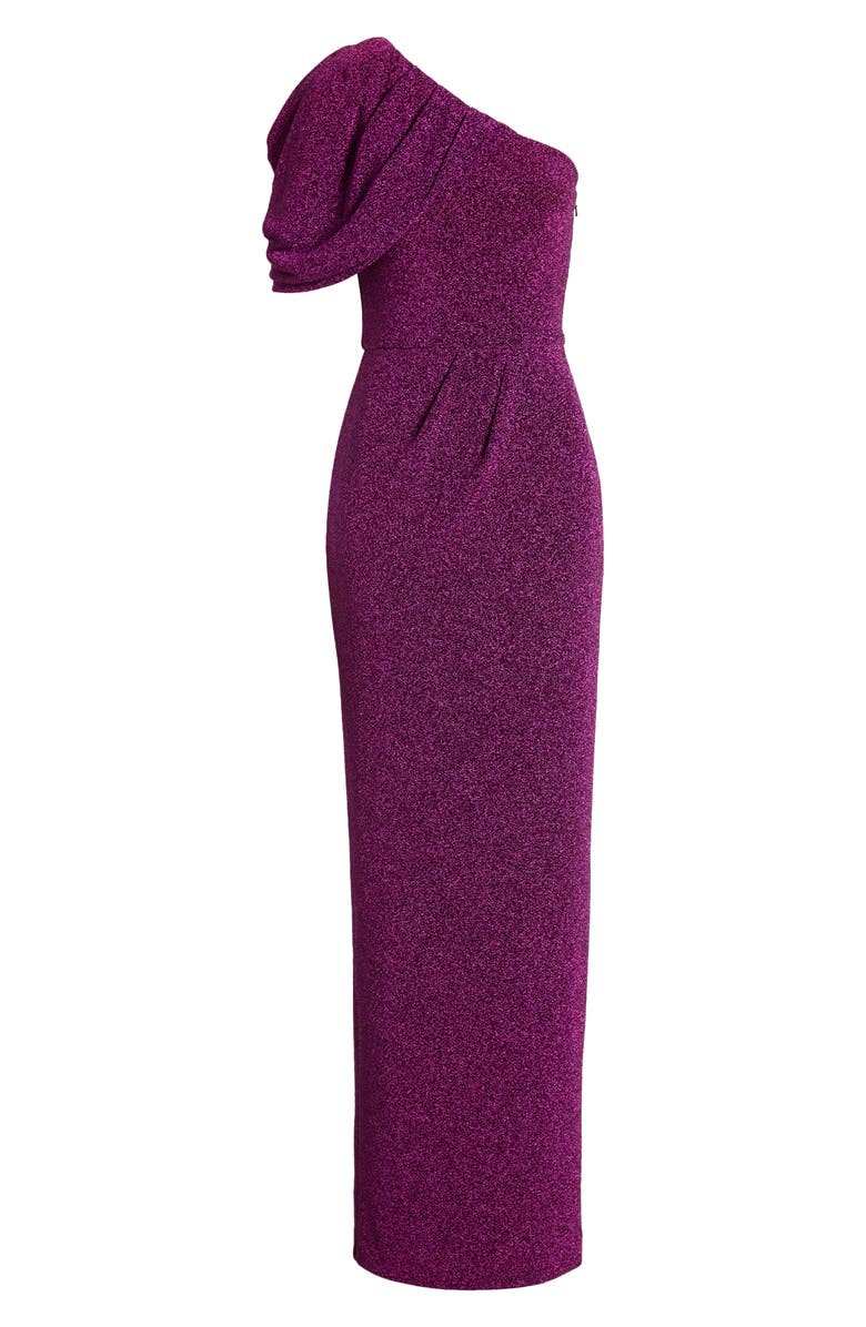 Black Halo Egan One-Shoulder Column Gown, Alternate, color, 