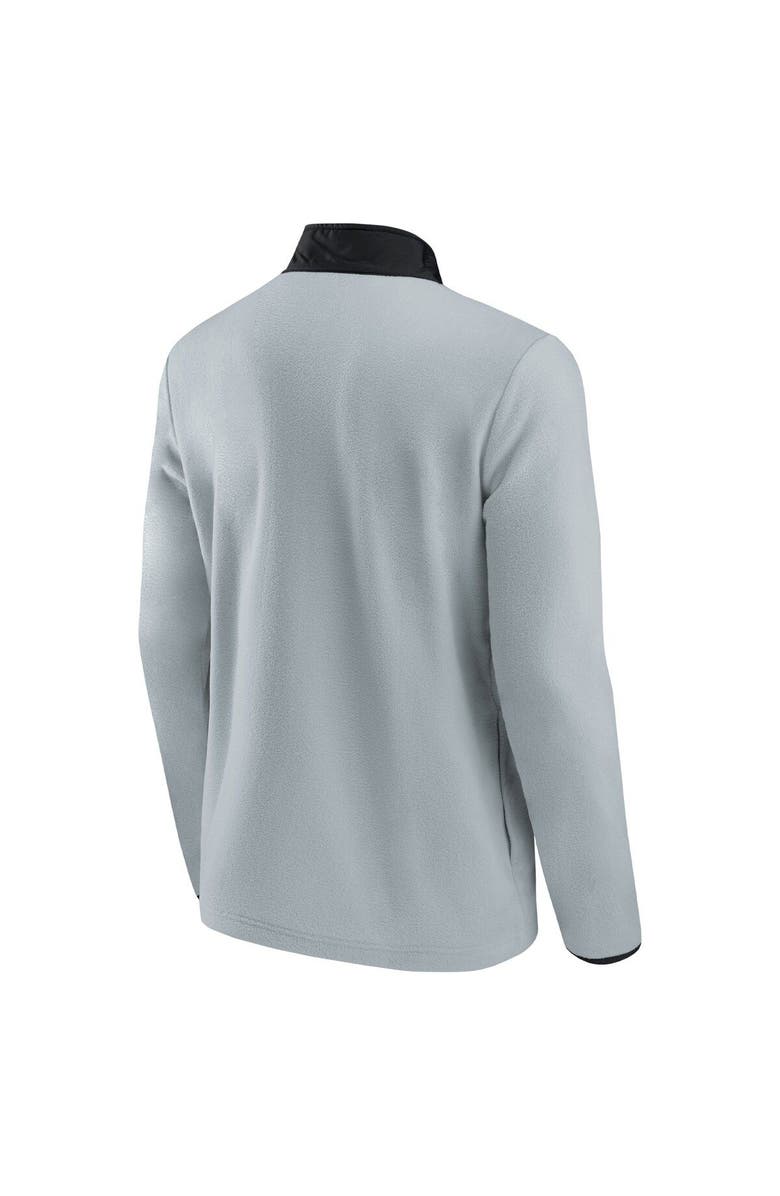 FANATICS Men's Fanatics Branded Gray/Black Vegas Golden Knights Hockey Polar Fleece Quarter-Snap Jacket, Alternate, color, Gray