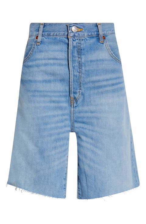 '90s Raw Hem Long Denim Shorts (Hacienda)