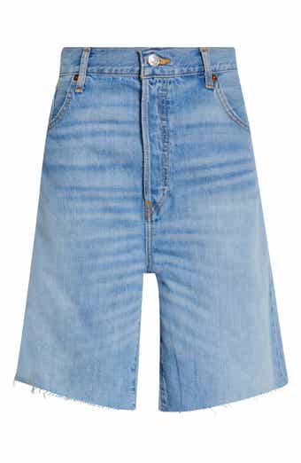 Re/Done '90s Raw Hem Long Denim Shorts