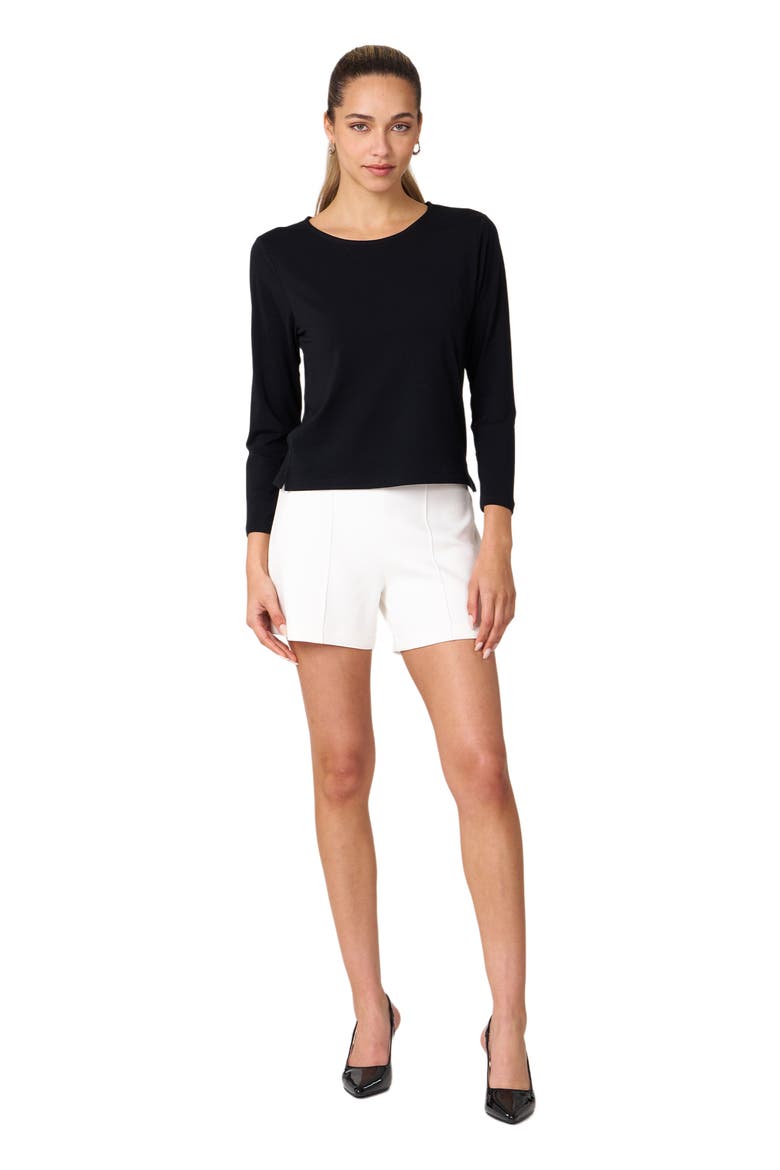 Rebody Essentials Mid Length Long Sleeve Top, Alternate, color, Black