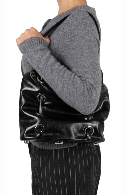 Jeffrey Campbell Chessy Convertible Leather Shoulder Bag In Black