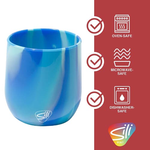 Silipint Stemless Wine Glasses 12oz 4 Pk (2) Hippie Hops & (2) Arctic Sky