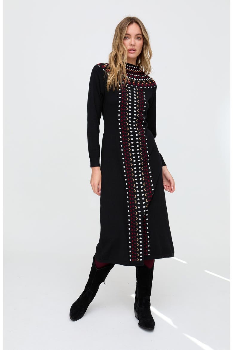 Jethro Geometric Printed Maxi Dress, Main, color, Black
