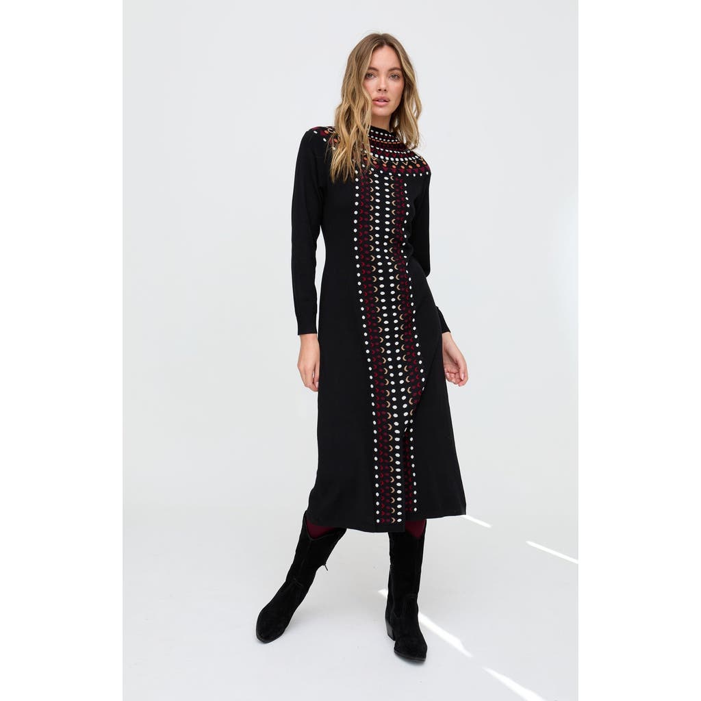 Raffya Jethro Geometric Printed Maxi Dress In Black