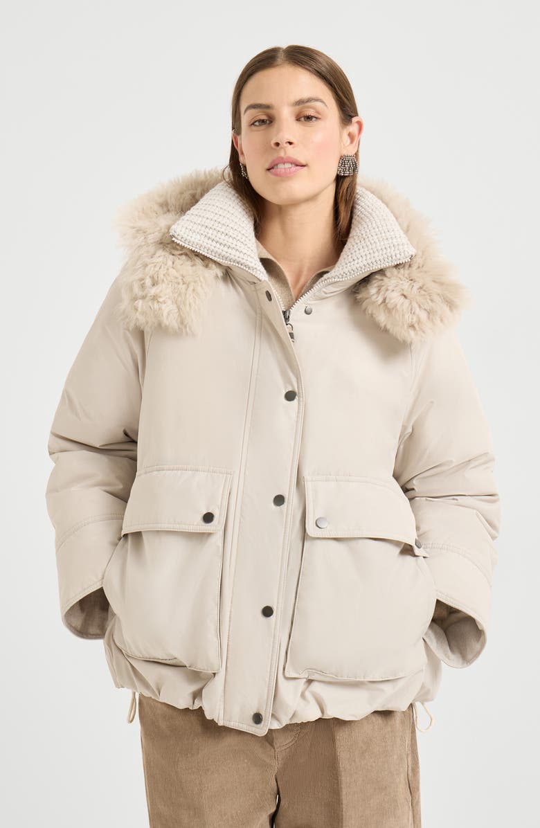 Brunello Cucinelli Water-resistant down parka, Alternate, color, Light Grey