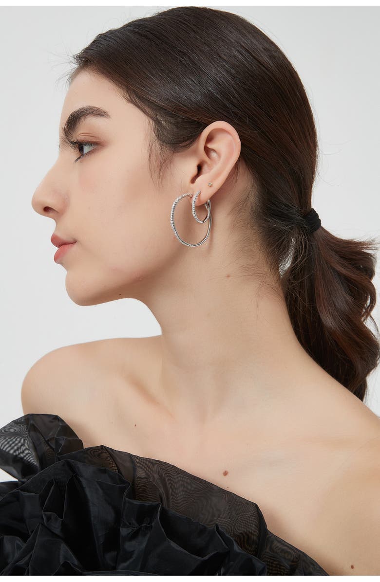 Classicharms Gaia Celestial Sunburst Mini Hoop Earrings, Alternate, color, Silver