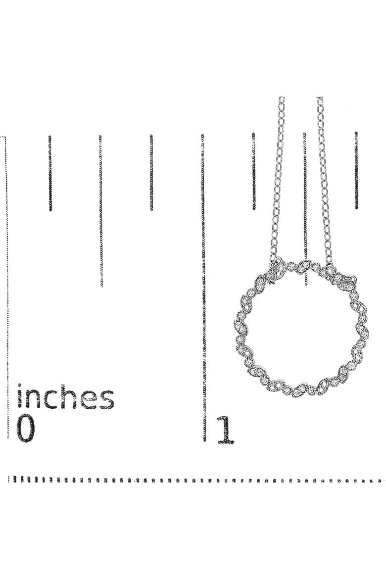 Silver 1/7 Cttw Lab Grown Diamond Beaded Love Circle Pendant Necklace, Alternate, color, White
