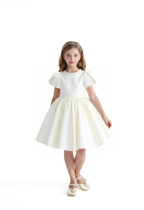 Ivory Pearl-Accented Occasion Dress (Toddler & Little Kid)