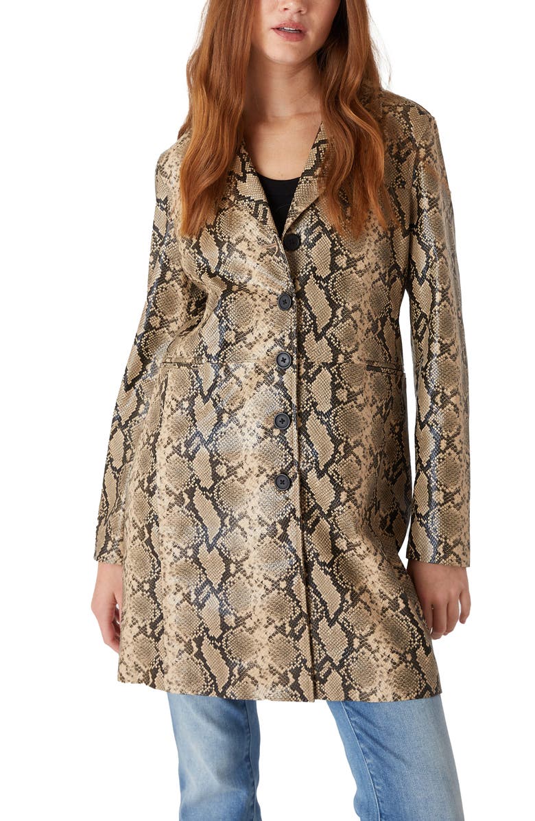 BLANKNYC Snake Print Faux Leather Jacket, Alternate, color, On The Move