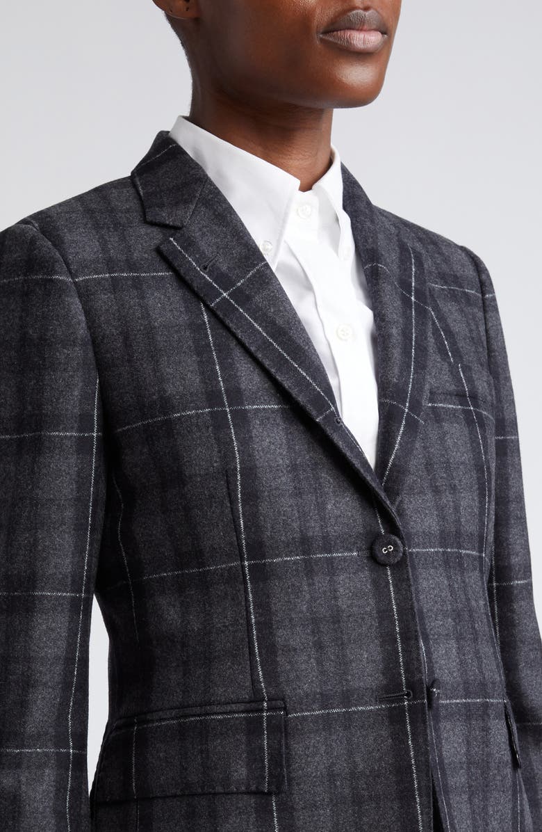 Thom Browne Tartan Wool & Cashmere Flannel Blazer, Alternate, color, 