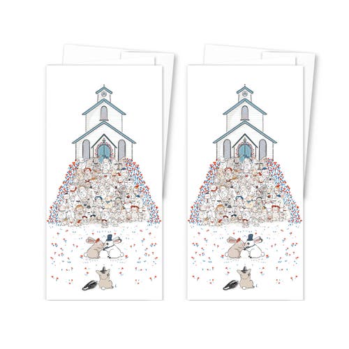 Ramus & Co 2ct Bunnies Wedding Picture Long Greeting Card Pack in Multi-Pack  product