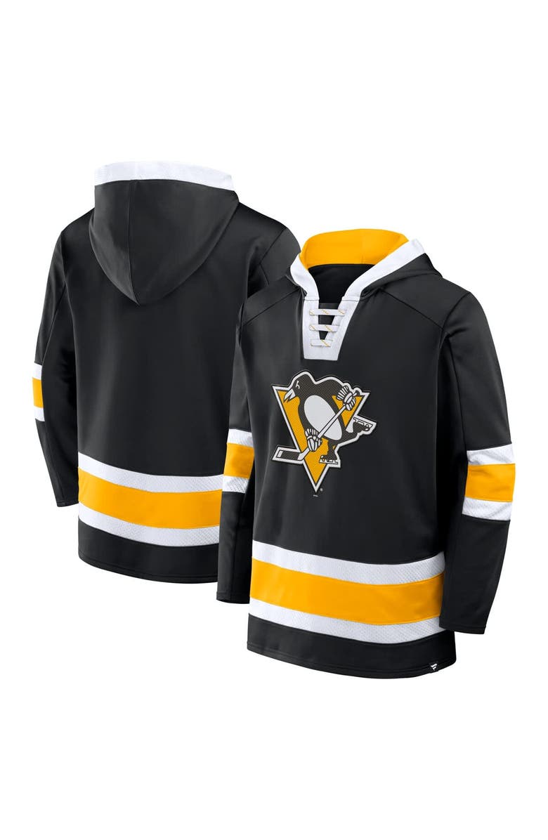 FANATICS Men's Fanatics  Black Pittsburgh Penguins Inside Line Fleece Pullover Hoodie, Alternate, color, Black