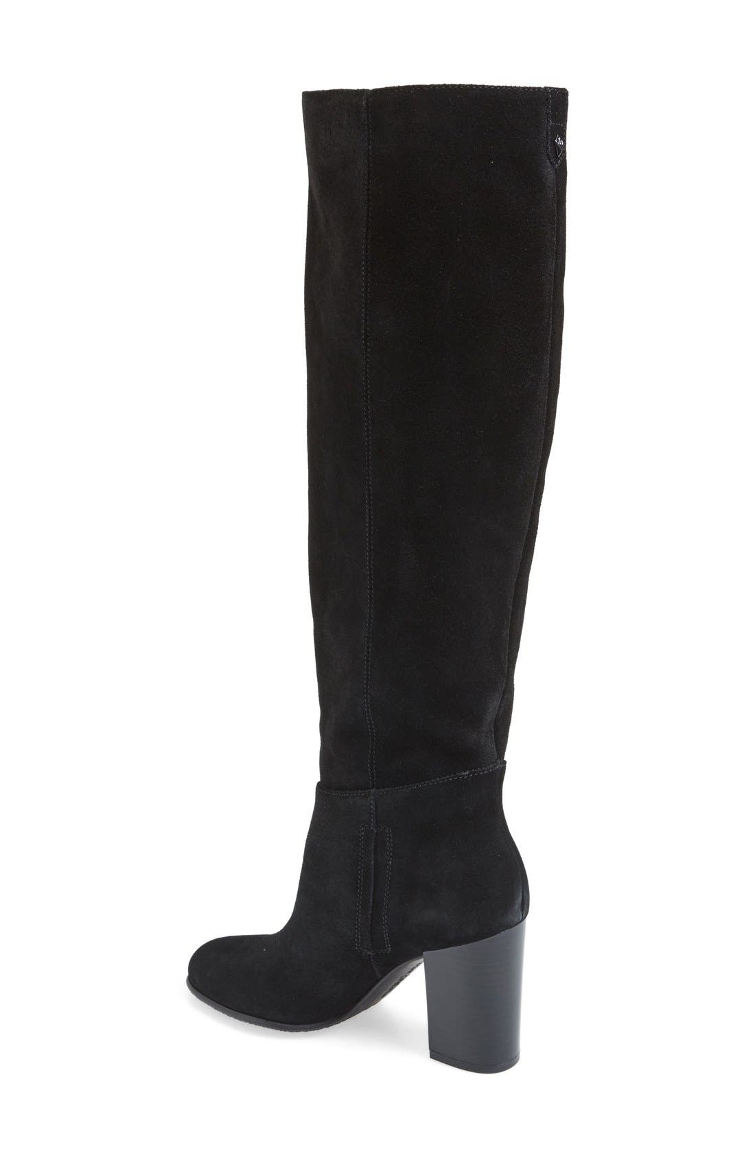 'Silas' Knee High Boot, Alternate, color, BLACK SUEDE