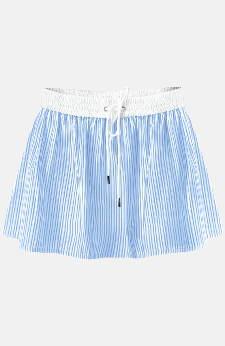 OW Collection Ella Mini Skirt, Alternate, color, Light Blue Stripe