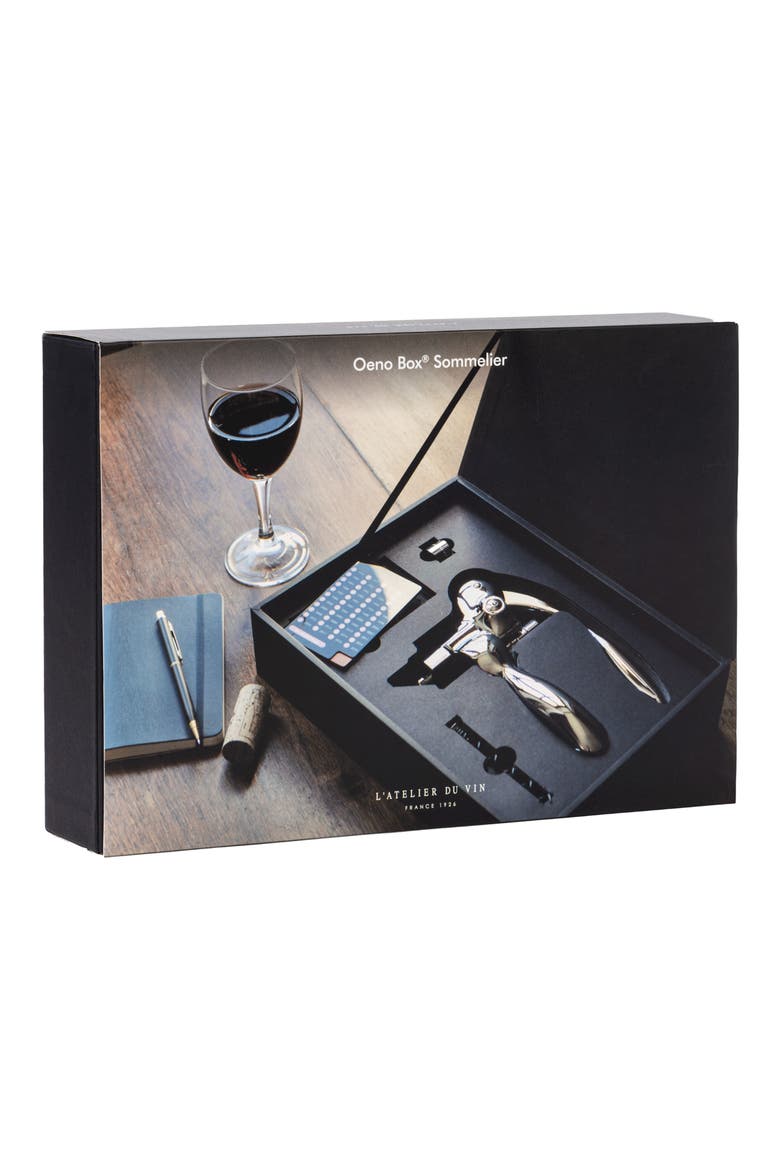 Oeno Box Sommelier Lever Corkscrew, Alternate, color, BLACK
