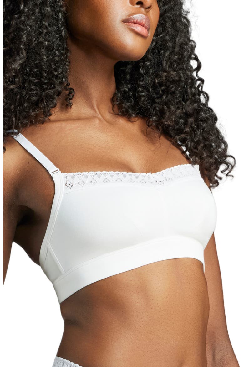 Organic Cotton Lace Balconette Bra, Alternate, color, White