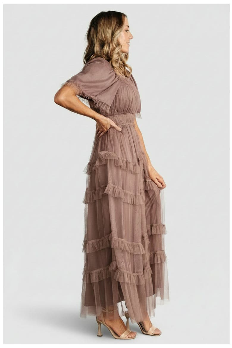 Magdalena Tulle Maxi Dress, Alternate, color, Mink