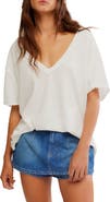 Free People Nina V-Neck Cotton T-Shirt
